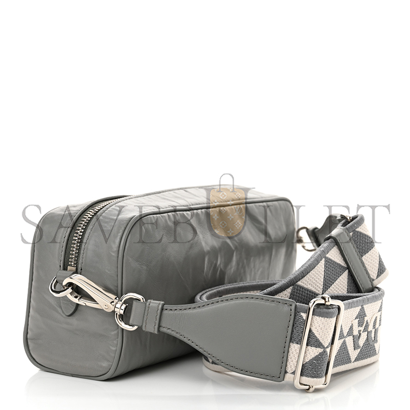Pra*a nappa antique shoulder bag multi pocket grey 1bh198 (22*10.5*7cm)